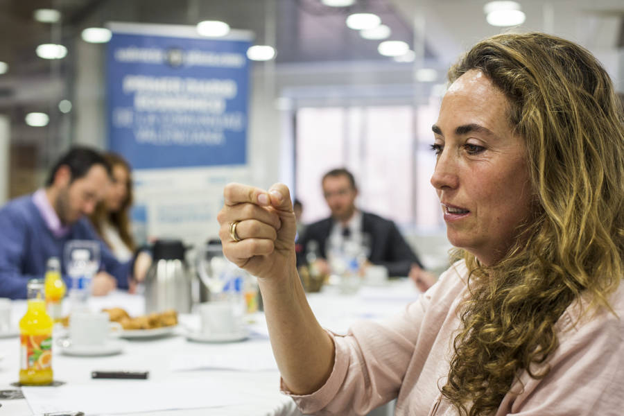 29-03-2015 Desayuno electoral en la redacción de Valencia Plaza con la candidata de Ciudadanos para las elecciones autonómicas Carolina Punset