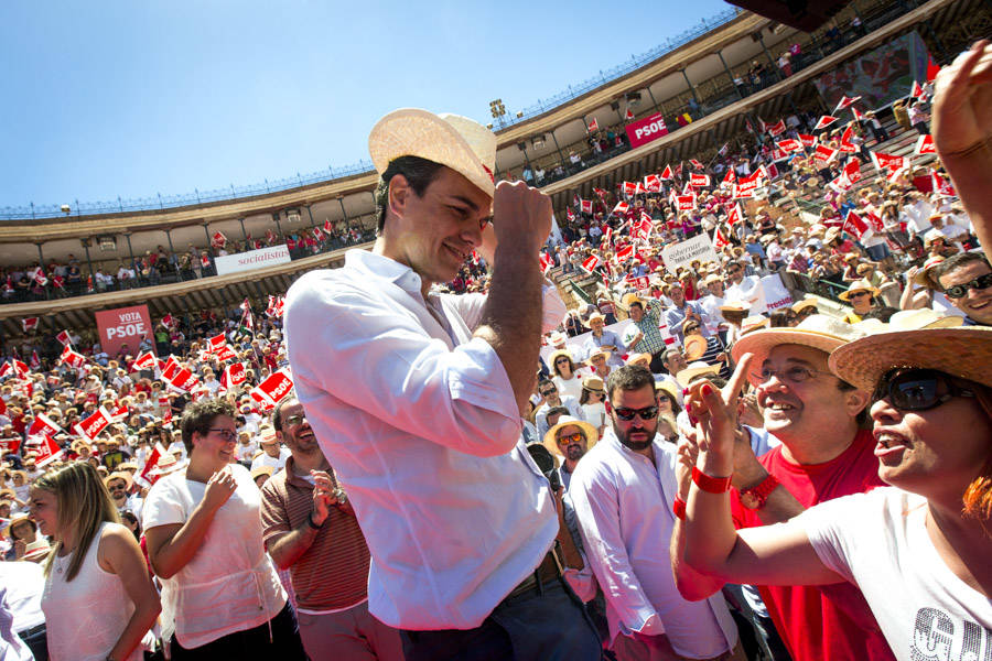 15-05-2015 PEDRO SANCHEZ EN EL CELEBRA SU MITIN  DELPSPV CENTRAL EN VALENCIA en las pasadas elecciones autonómicas