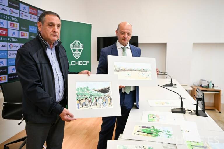 El artista Antonio Ródenas dona al Elche 16 obras sobre momentos históricos