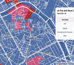 Valencia resultados elecciones 23J calle a calle